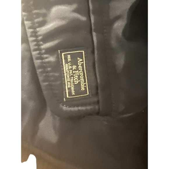 ABERCROMBIE & FITCH Varsity Bomber Jacket Coat Navy Blue Mens XS Quilted Lining - Picture 7 of 12